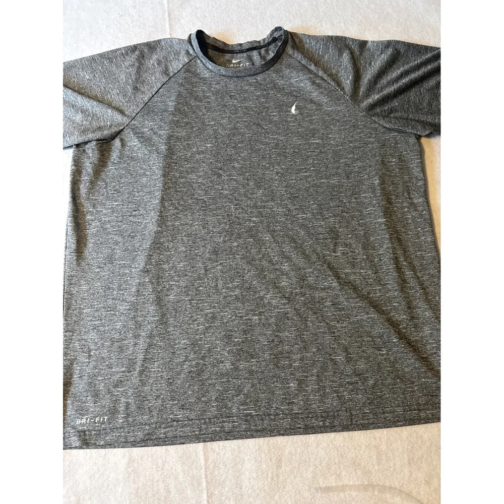 Nike Swim Dri-FIT Rash Guard Mens Large Gray UPF 40+ Good Heathered‎ Shirt